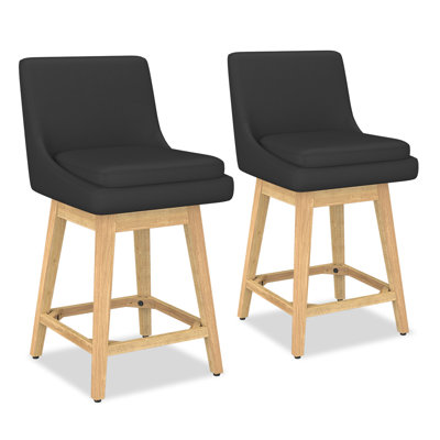 Malakeh Swivel Upholstered With Solid Wood Frame