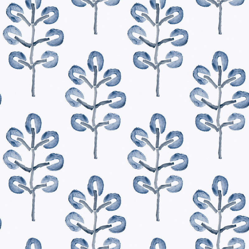 Rouleau de papier peint L 33 pi x l 20,5 po Plum Tree, Bleu