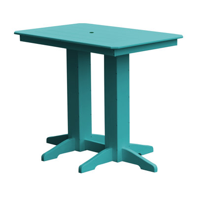 Nettie Rectangular Outdoor Bar Table With Umbrella Hole , in. W 33'' in. D