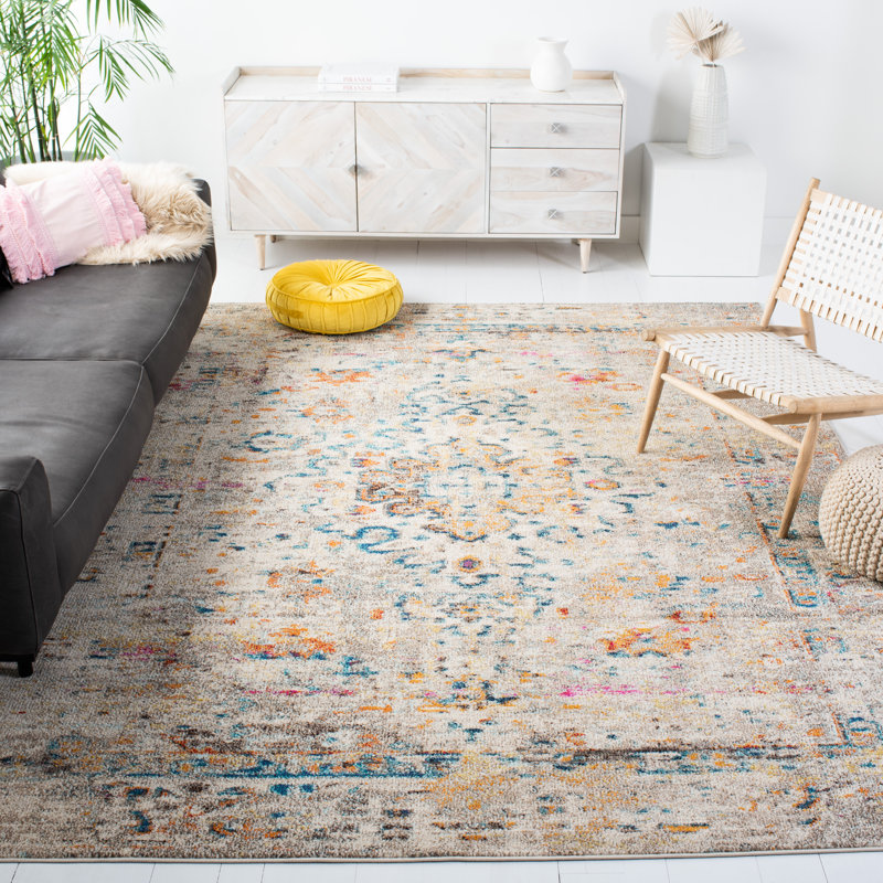 Tapis oriental noir / doré Felty, Rectangle 8 pi x 10 pi