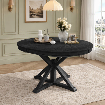 Table de salle à manger extensible rétro avec rallonge de 12 po pour la salle à manger et le salon (espresso)