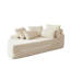 Canapé-lit semi-circulaire 78,5 pouces en velours côtelé 2-en-1 78 pouces, fauteuil inclinable de designer avec coussin pour le cou et cinq coussins décoratifs pour le salon-761296210
