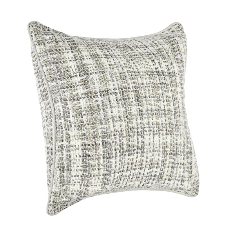 Beige and Ivory Handwoven Linen Throw Pillow
