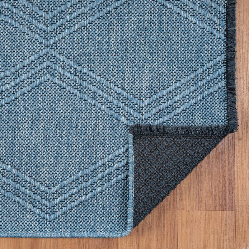 Modern Farmhouse Diamond Pattern Non-Slip Washable Rug, Rectangle 9' x 12'