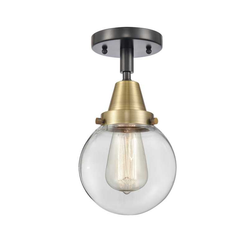 Plafonnier encastré en verre Alfonsa, Ampoule non incluse, Oui, Laiton antique noir