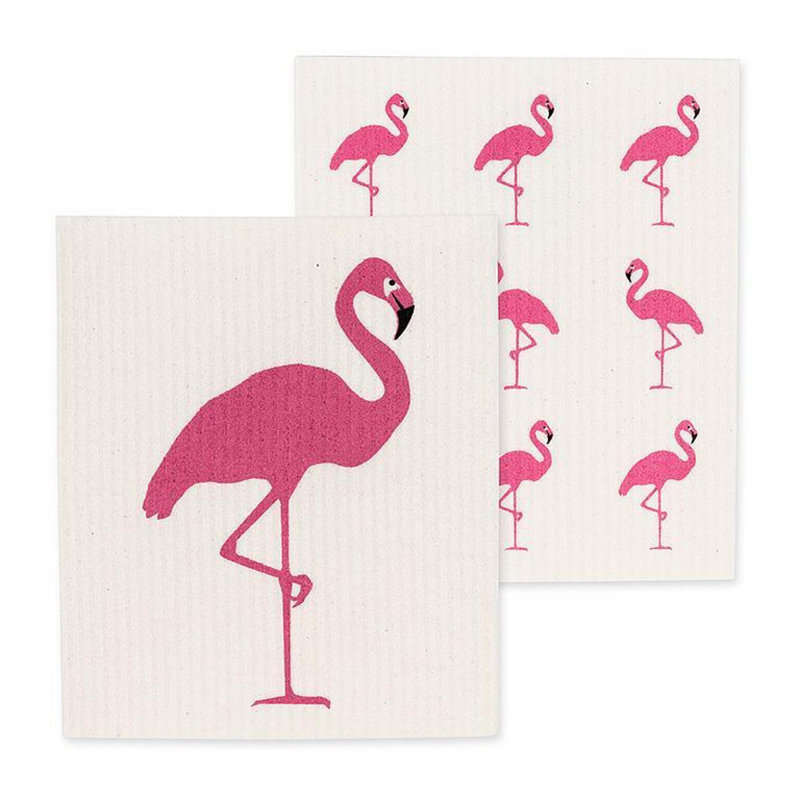 Ensemble de 2 torchons Flamingo