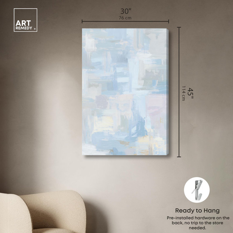 «Aqua Dreamscape I», impression sur toile, art mural bleu apaisant par Art Remedy, H 45 po x l 30 po