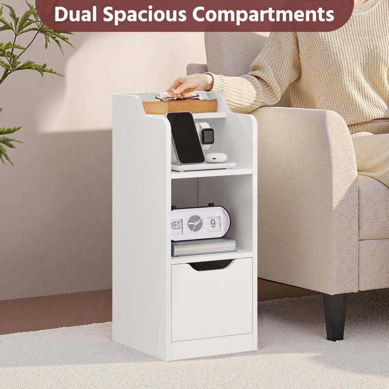 25cm W Manufactured Wood Bedside Table