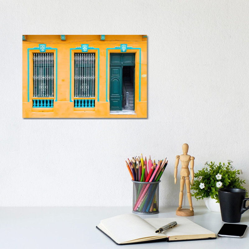 Havana Orange FaÃ§ade by Philippe Hugonnard - Wrapped Canvas Print, 20.32 cm H x 30.48 cm W