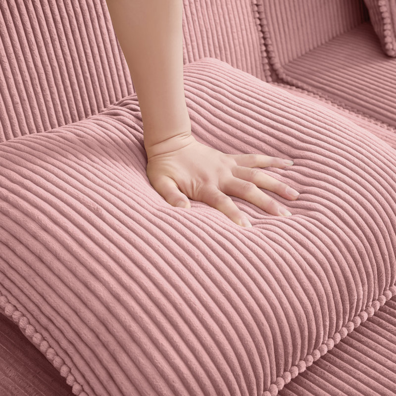 Canapé modulaire Cloud avec assise profonde, Velours côtelé rose
