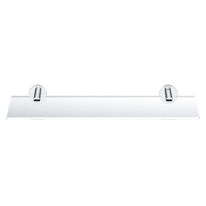 Modern Chrome Glass Wall-Mounted Bathroom Shelf