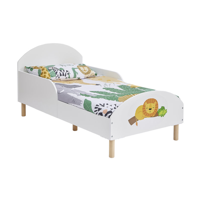 Kids White Toddler Bed - Jungle