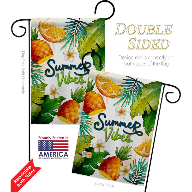 Drapeau de jardin tropical en polyester 19 x 13 po Tropical Vibes