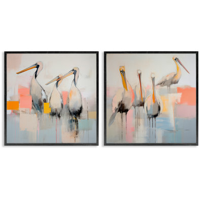 «Abstract Pelican Bird», ensemble de 2 giclées par Irena Orlov