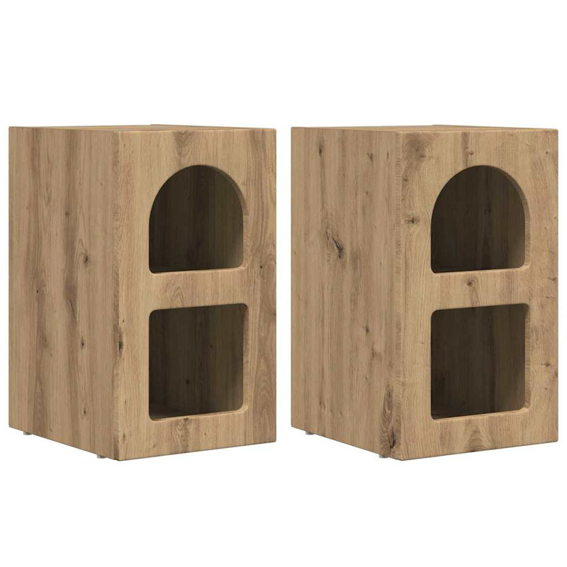 29.5cm W Manufactured Wood Bedside Table, Artisan Oak