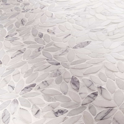 Pictureque Flower Lilac 11.81 In. X 11.81 In. Pebble Look Tumbled Mosaic Floor And Wall Tile (10.56 Sq. Ft. / Case)