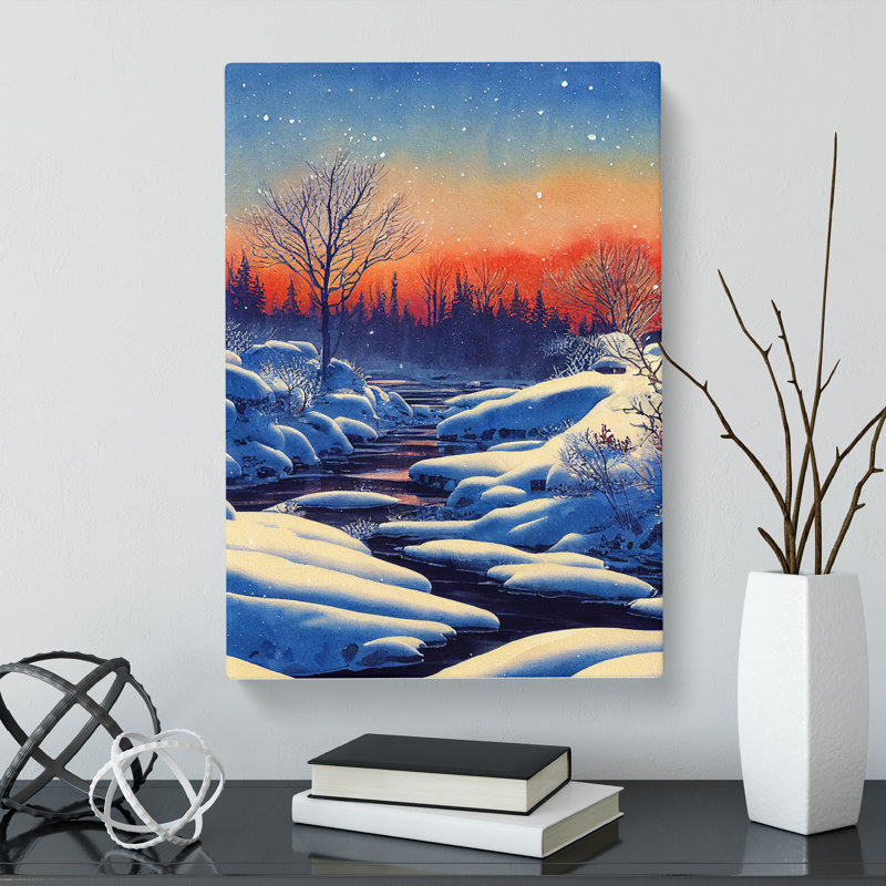 CAN-V0523-2801X Watercolour Winter Forest Vol.4 1 Piece Wrapped Canvas Wall Art, 60cm H x 40cm W