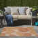 Pearletta Floral Polypropylene Indoor/Outdoor Area Rug in Orange/Coral