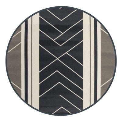 Washable Pearl Slate Gray Striped Area Rug
