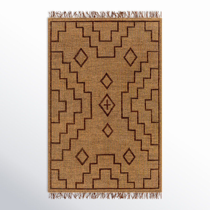 Southwestern Area Rug in Tan, Rectangle 2' x 3'