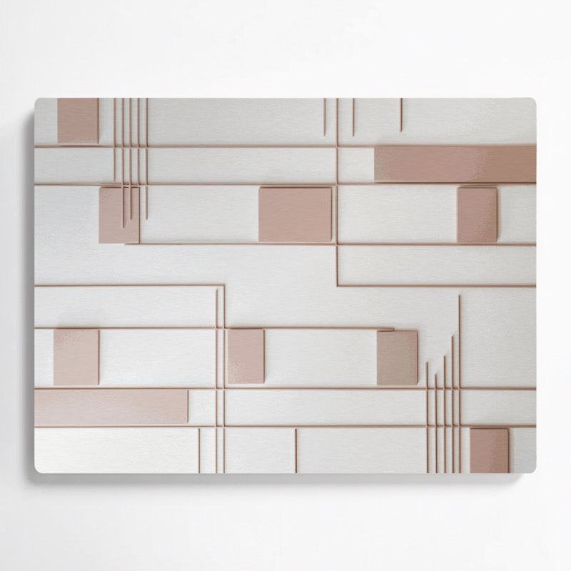 Minimalisme 85, art mural gris en métal, H 20 po x l 30 po