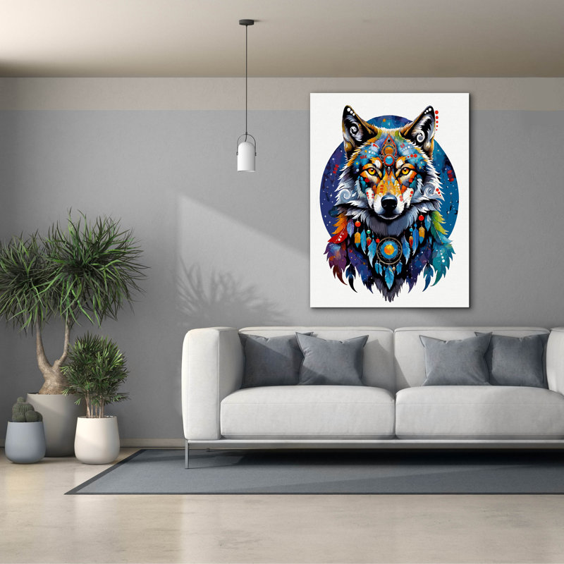  'Celestial Wolf' by Dean Russo Canvas Wall Art, 40" x 54"