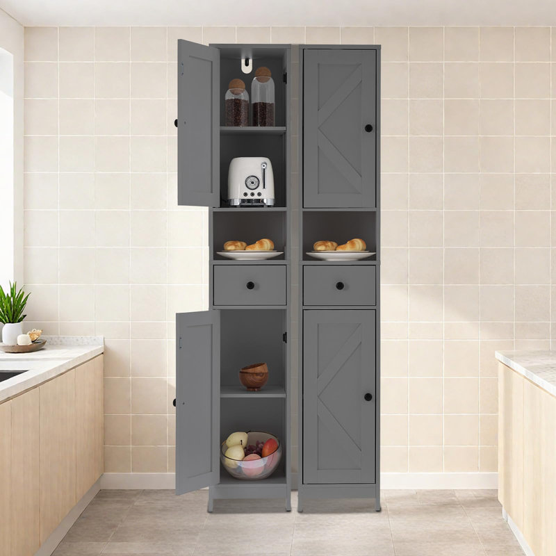 2 - Door Standard Accent Cabinet, Grey