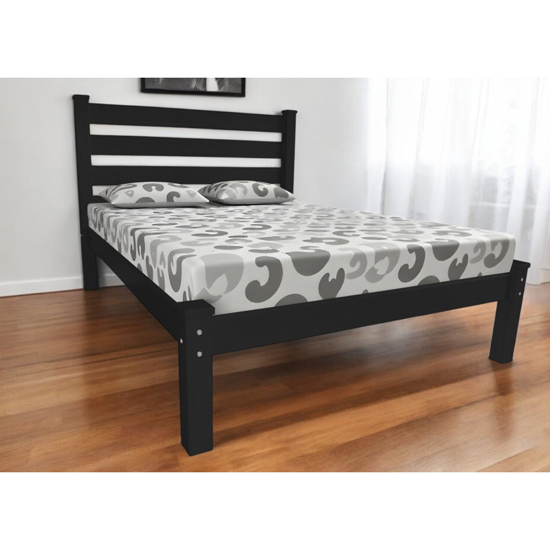 Black Solid Wood Twin Bed Frame