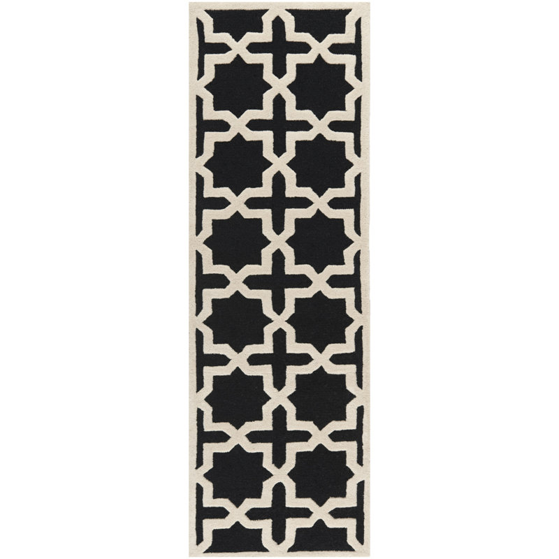 Igna Hand Tufted Wool Geometric Rug, Runner 2'6" x 6'