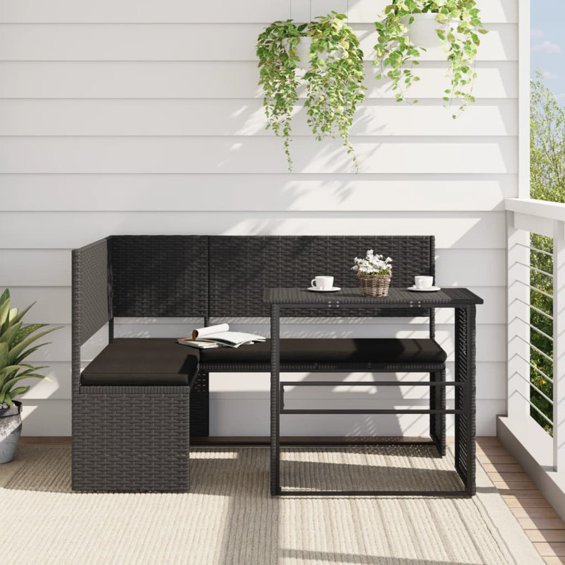 Wicker 2 - Person Garden Lounge Set with Cushions