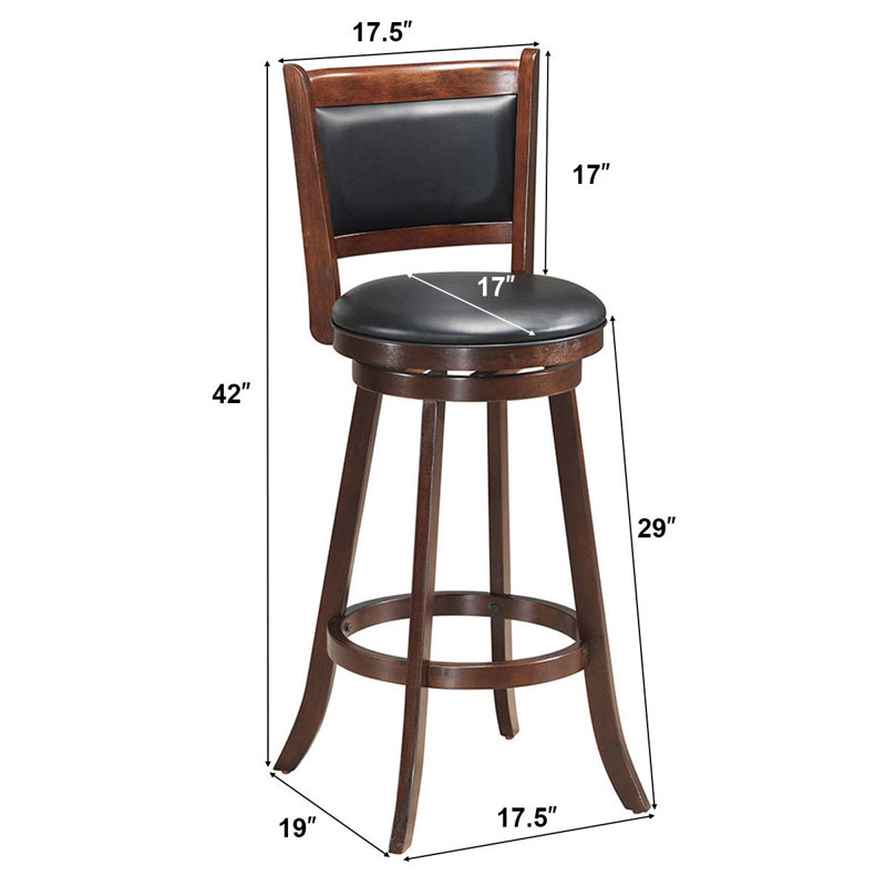 Hansbury Swivel Upholstered Counter Stool with Solid Wood Frame