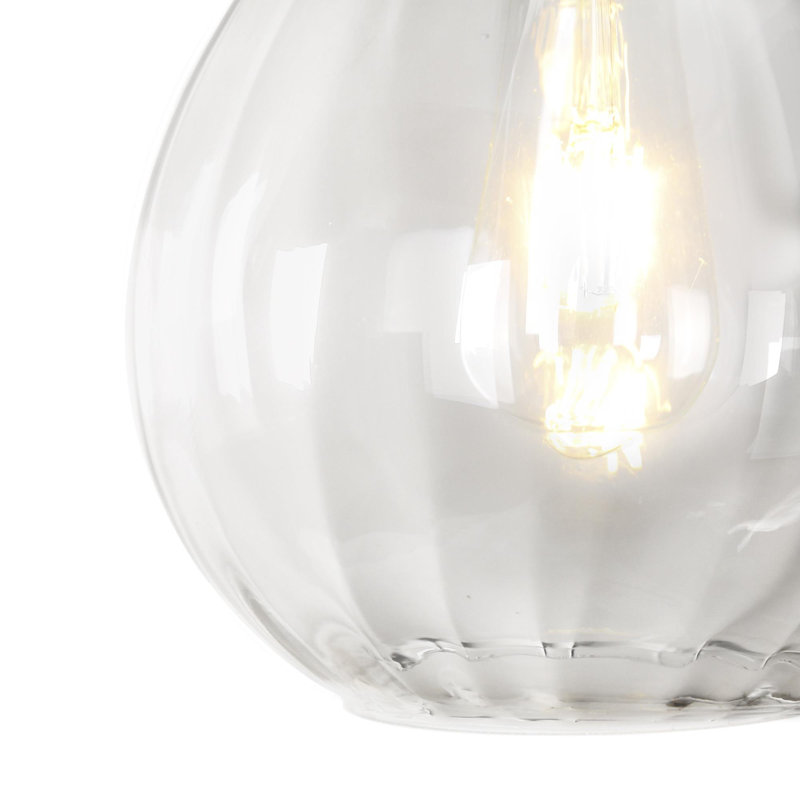 Grand luminaire suspendu en verre texturé à 1 lumière Meya