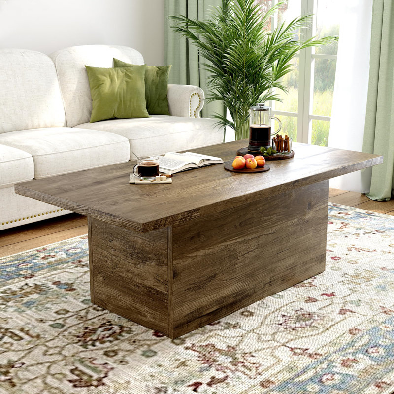 Table basse rectangulaire, table basse en bois d'ingénierie pour le salon, Naturel