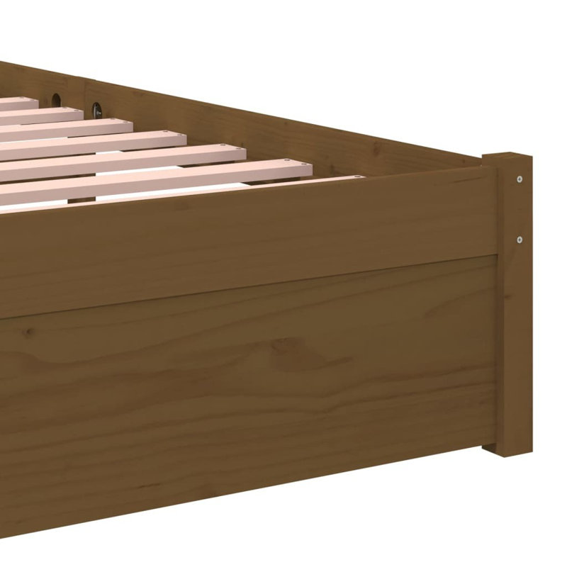 Bed Frame Solid Wood, honey brown, Small Double (4')
