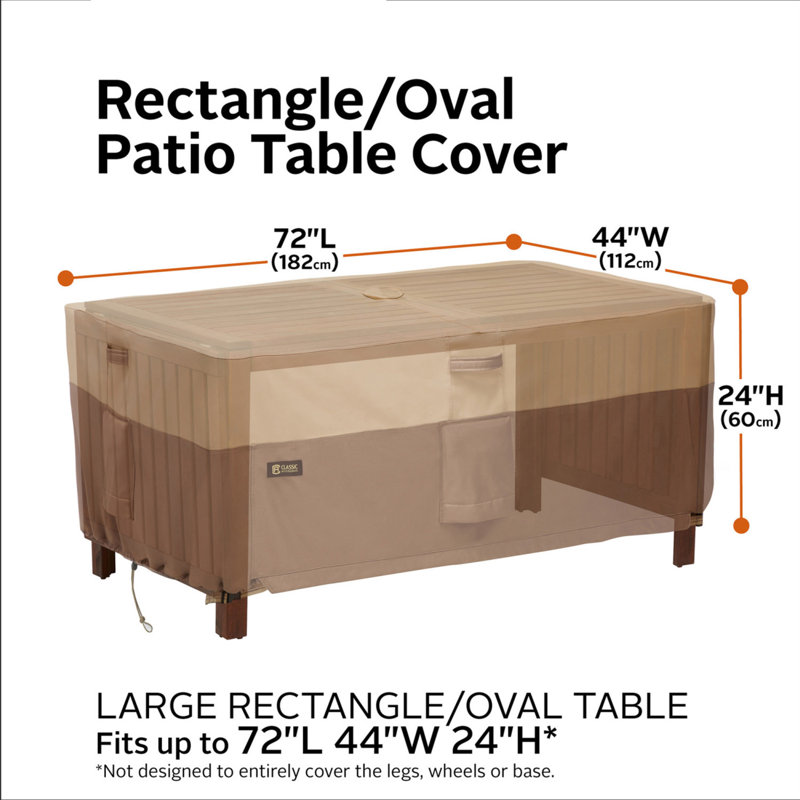 Veranda's Best Beige and Brown PVC Patio Table Cover
