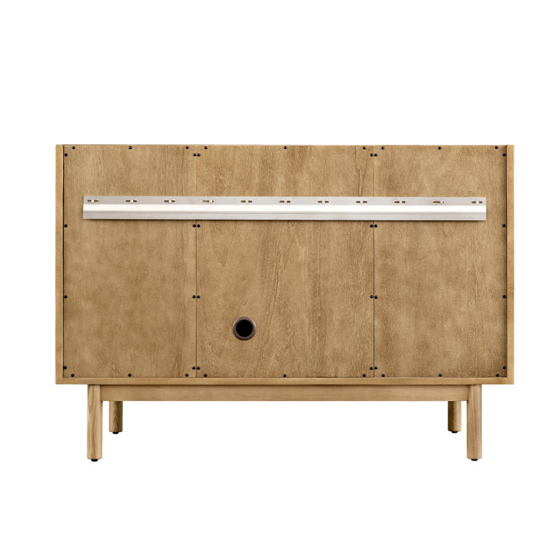 Laurent 48'' W Single Vanity, Single-Hole, White Zeus, Light Natural Oak
