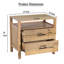 Table de chevet 29 pouces Marites, 2 tiroirs, tablette ouverte, bois de manguier blanc naturel