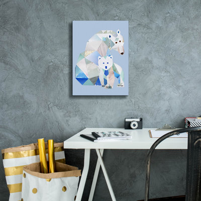 «Gray Bears Gray» par Artpoptart, art mural sur toile, 12 po x 16 po