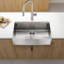 Poste de travail à tablier en acier inoxydable, 30 po x 22 po x 10 po, calibre 16, nickel brossé, acier de cuisine durable et fonctionnel, efficace