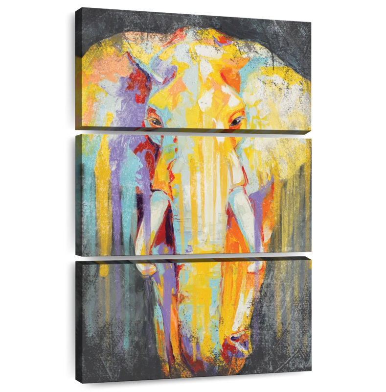 Brampt Elephant Paint Drip, 65" H x 42" W