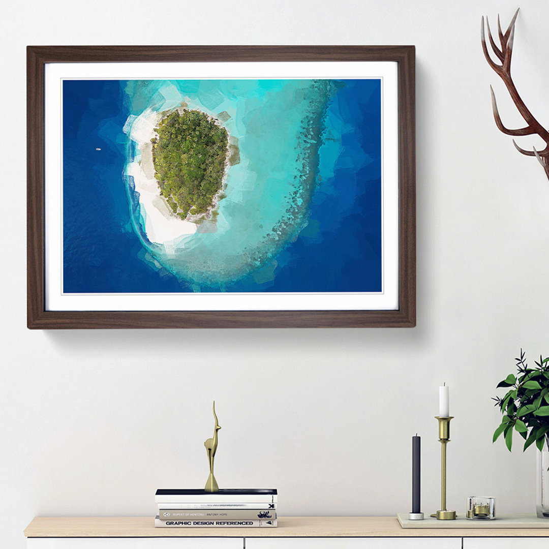Baa Atoll in the Maldives in Abstract - Picture Frame Graphic Art Print