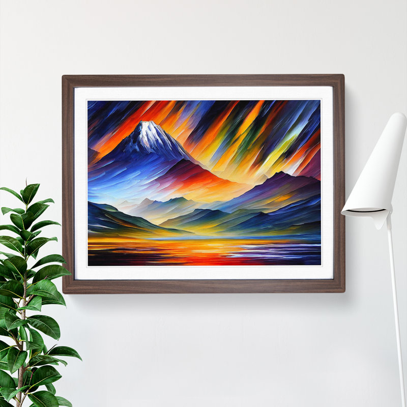 Beautiful Mountains Vol.3 - Single Picture Frame Print, 25cm H x 34cm W x 2cm D, Walnut Framed