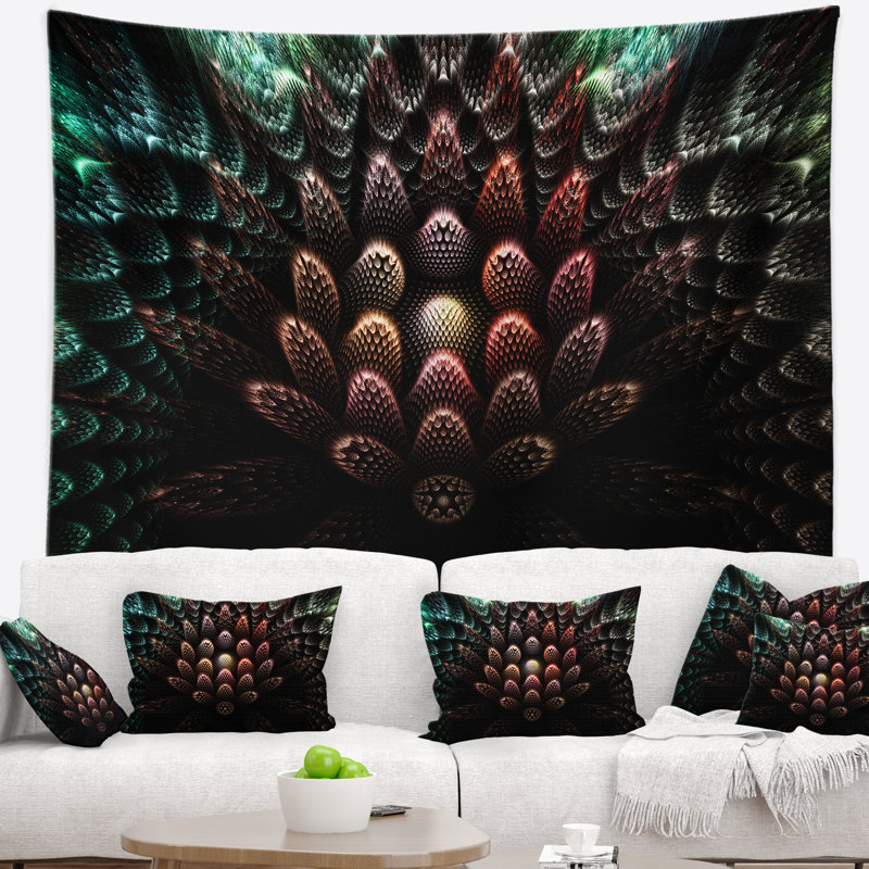 Tapisserie imaginaire fleur 3d, H 68 po x l 80 po