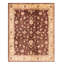 Tapis brun foncé en laine noué à la main de conception unique 5 pi x 6 pi 5 po New Age