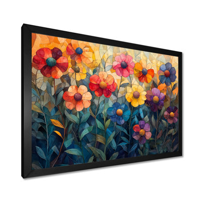 Irruj prairie géométrique aux teintes mélangées Wildflower Cubist II - fleurs sauvages, art mural