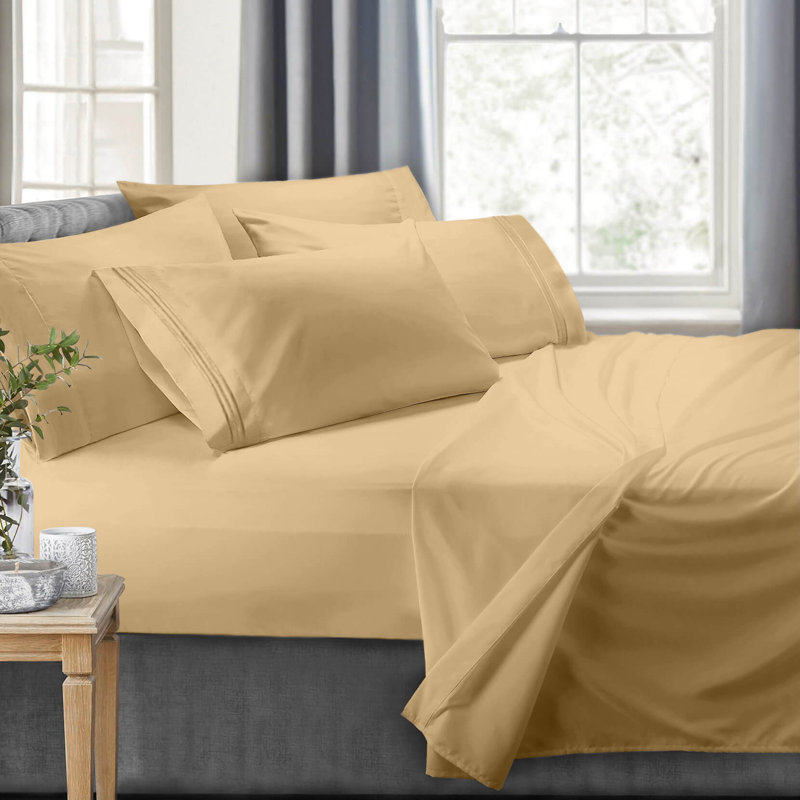 RV/Short Queen Microfiber Sheet Set, Camel