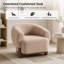 Chaise d'appoint rembourrée moderne avec pieds en bois massif, fauteuil en tonneau en tissu pour salon, chambre à coucher-130629599