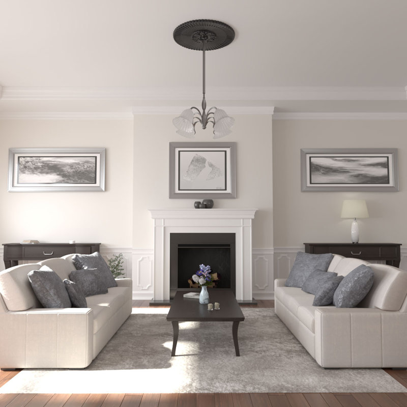 Médaillon de plafond Endurathane Melonie, DE 36 1/4 po x P 1 7/8 po (convient aux auvents jusqu'à 6 1/4 po), fini noir de jais peint à la main