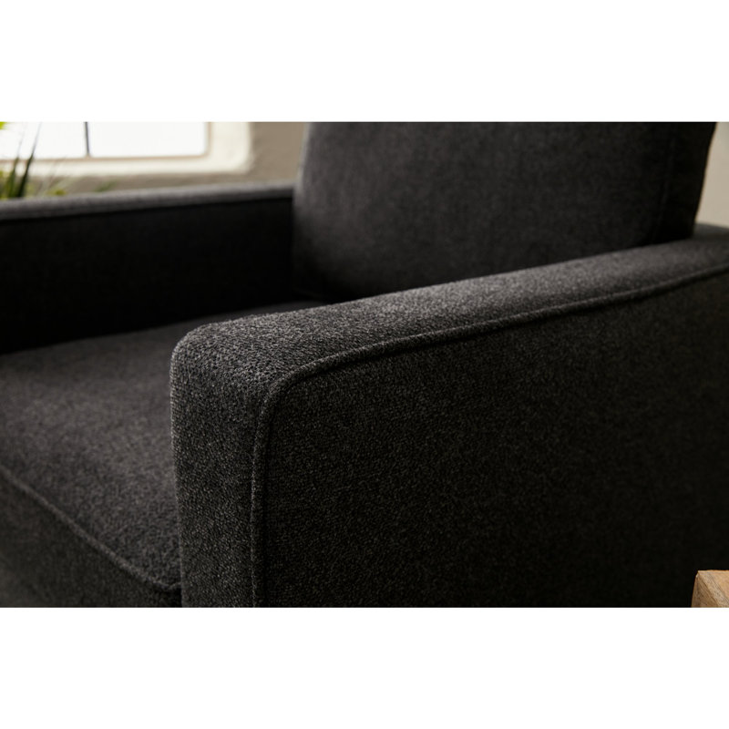 Fauteuil club Darron, 100 % polyester anthracite, Or