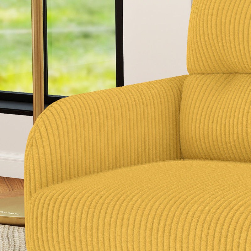 Causeuse en tissu 47 po, Jaune